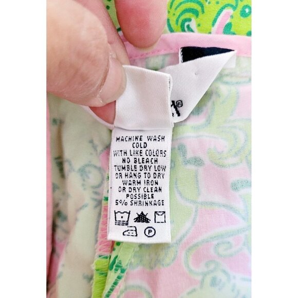 Lilly Pulitzer Animal Print Shorts Pink Green Pockets Women's  Size 8 - Picture 7 of 8